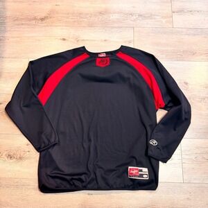 Rawlings Mens Large‎ Long Sleeve Baseball Hockey Pullover Training Jacket Black